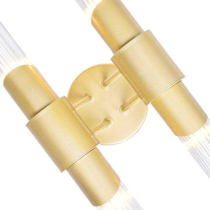 CWI Lighting Croissant 4 Light Wall Sconce, Satin Gold/Clear
