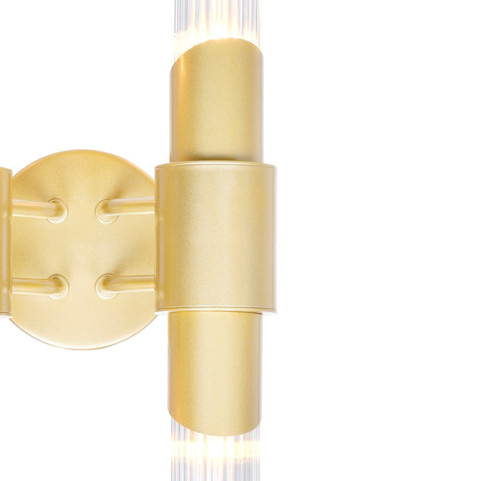 CWI Lighting Croissant 4 Light Wall Sconce, Satin Gold/Clear