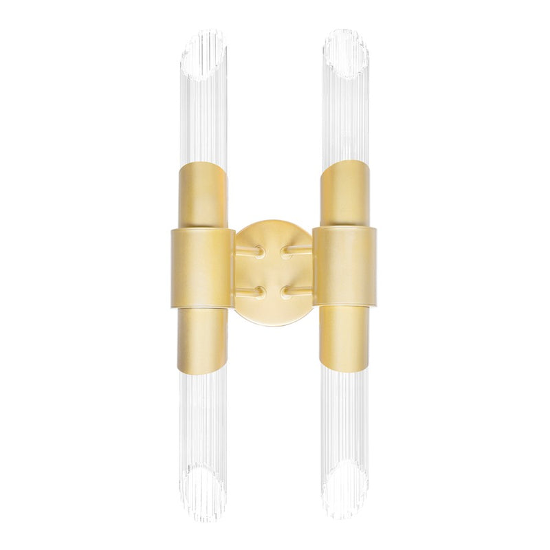 CWI Lighting Croissant 4 Light Wall Sconce, Satin Gold/Clear