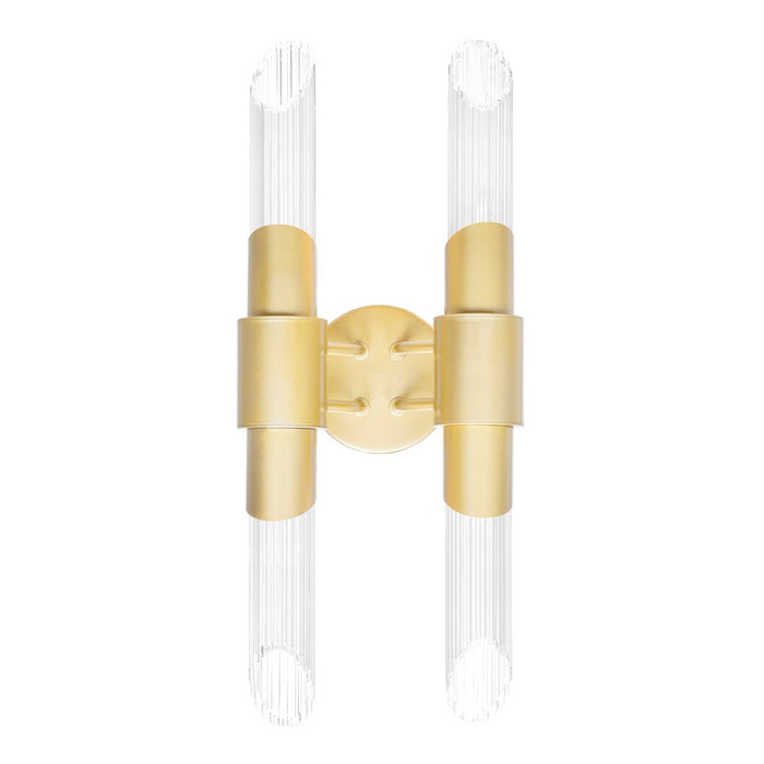 CWI Lighting Croissant 4 Light Wall Sconce, Satin Gold/Clear