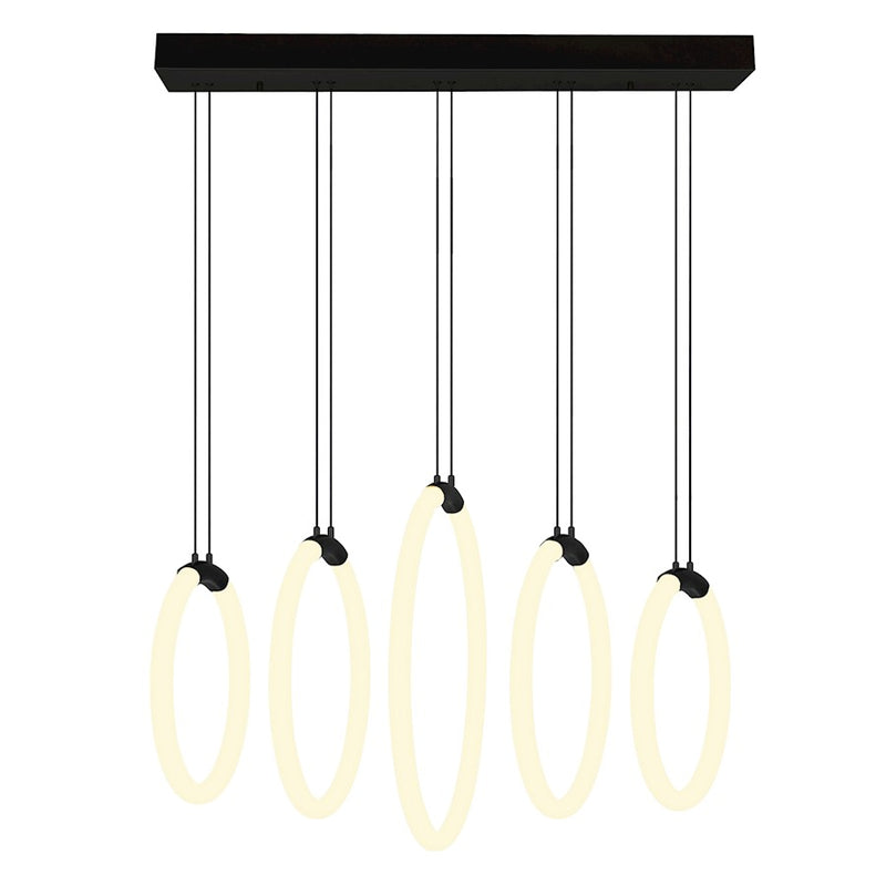 CWI Lighting Hoops 23" Chandelier, Black