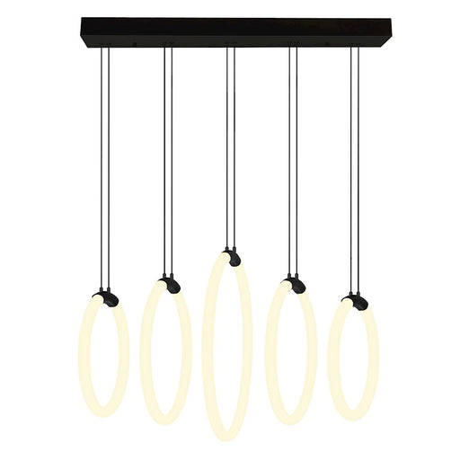 CWI Lighting Hoops 23" Chandelier, Black - 1273P23-5-101-RC