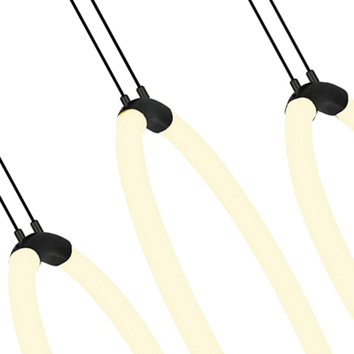 CWI Lighting Hoops 23" Chandelier, Black