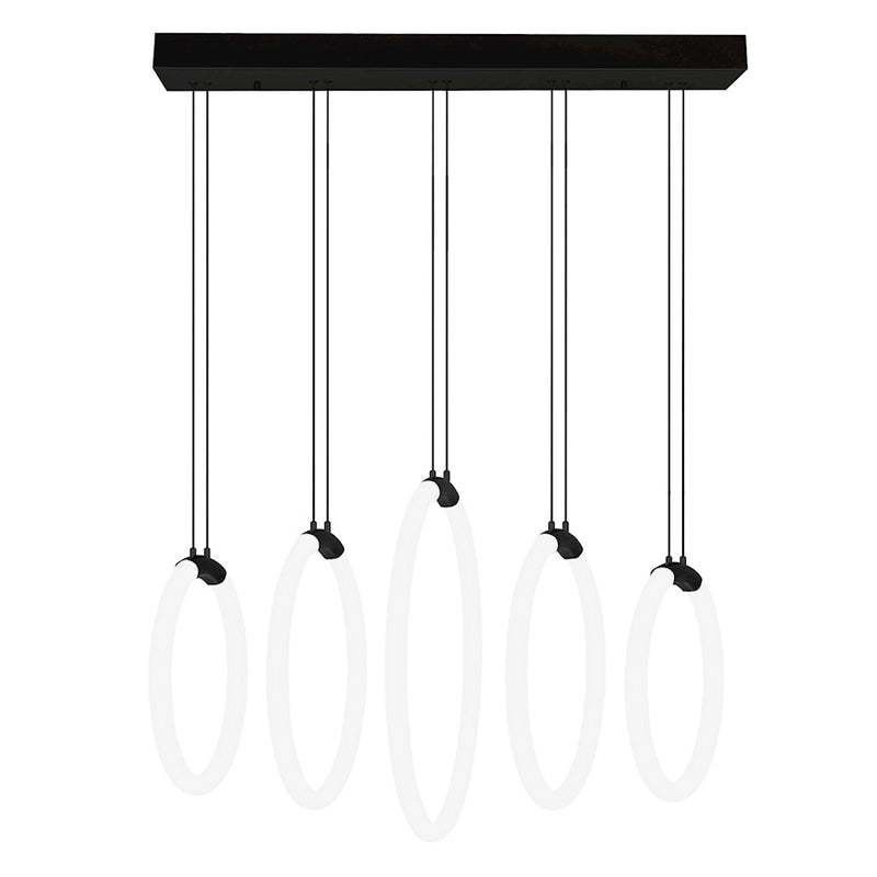 CWI Lighting Hoops 23" Chandelier, Black