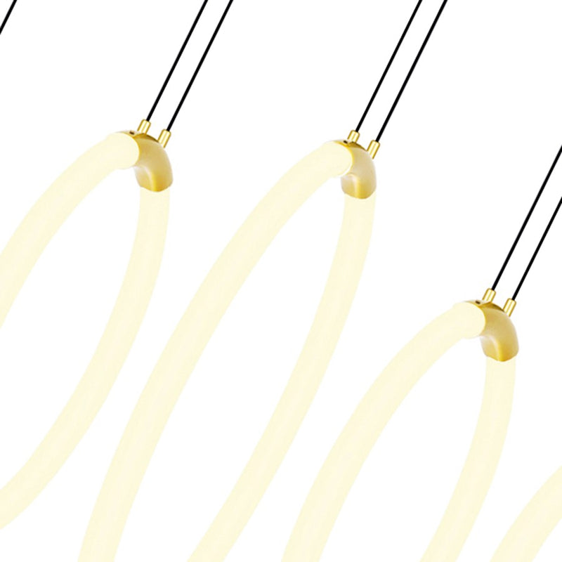 CWI Lighting Hoops 23" Chandelier, Satin Gold
