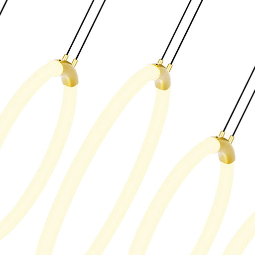 CWI Lighting Hoops 23" Chandelier, Satin Gold
