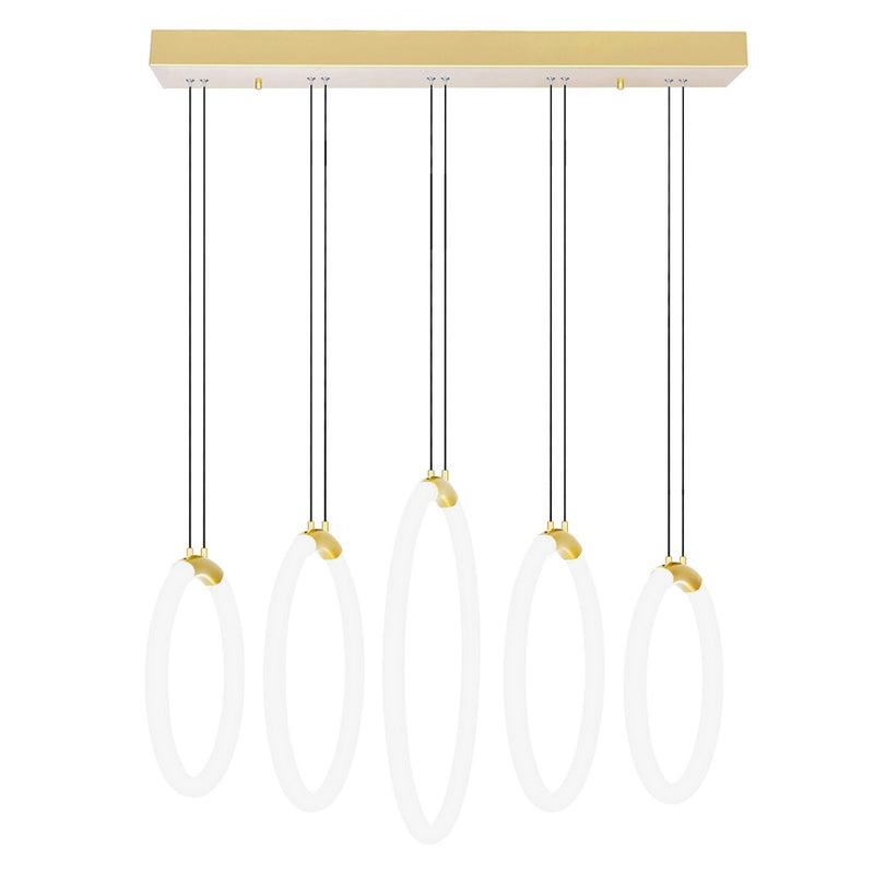 CWI Lighting Hoops 23" Chandelier, Satin Gold