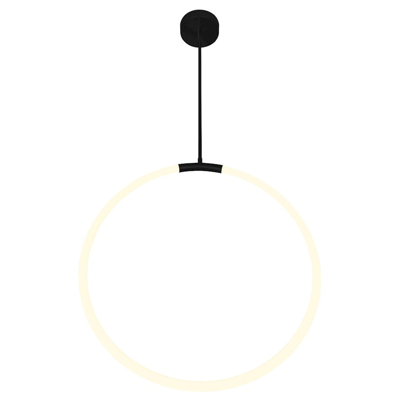 CWI Lighting Hoops 24" Chandelier, Black