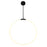 CWI Lighting Hoops 24" Chandelier, Black