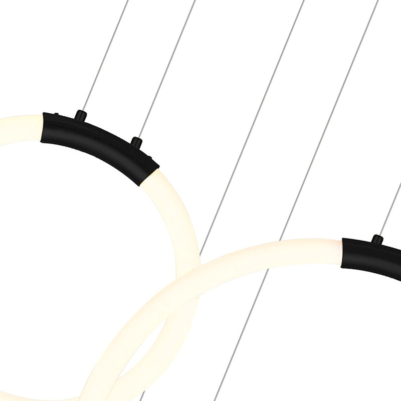 CWI Lighting Hoops 35" Chandelier, Black