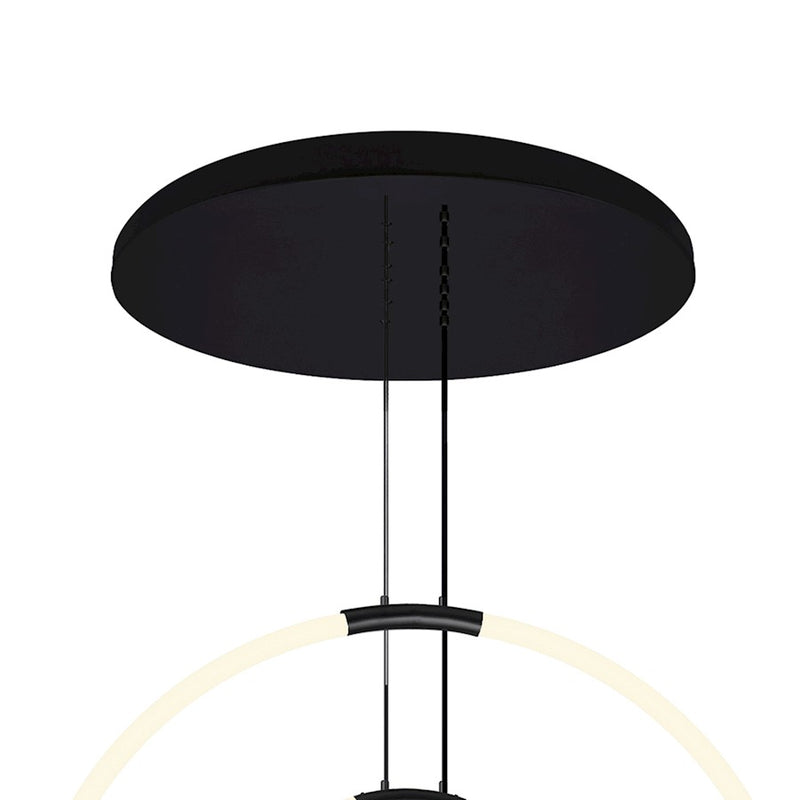 CWI Lighting Hoops 35" Chandelier, Black