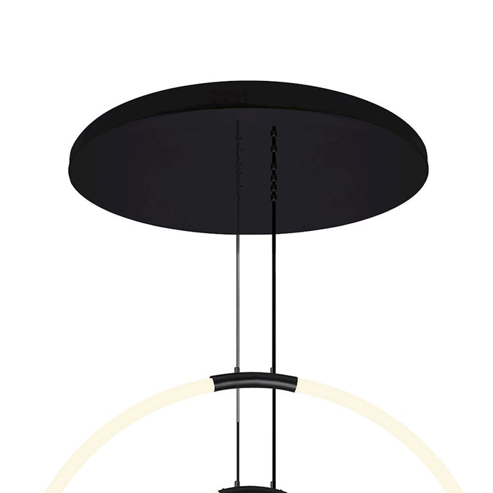 CWI Lighting Hoops 35" Chandelier, Black