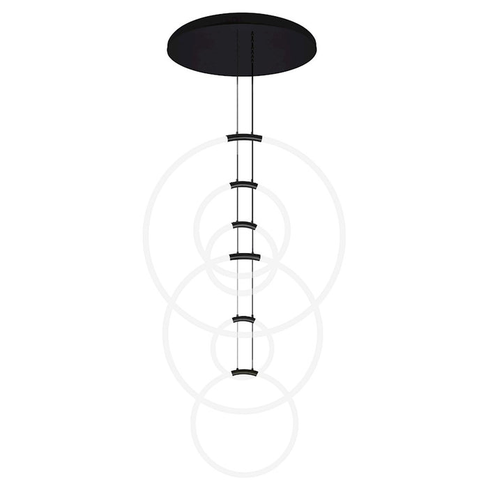 CWI Lighting Hoops 35" Chandelier, Black