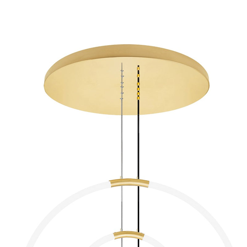 CWI Lighting Hoops 35" Chandelier, Satin Gold