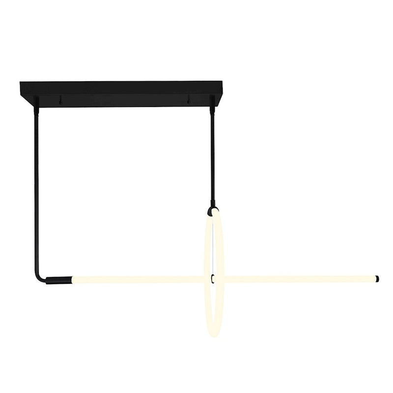 CWI Lighting Hoops 40" Chandelier, Black
