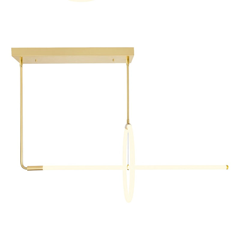 CWI Lighting Hoops 40" Chandelier, Satin Gold