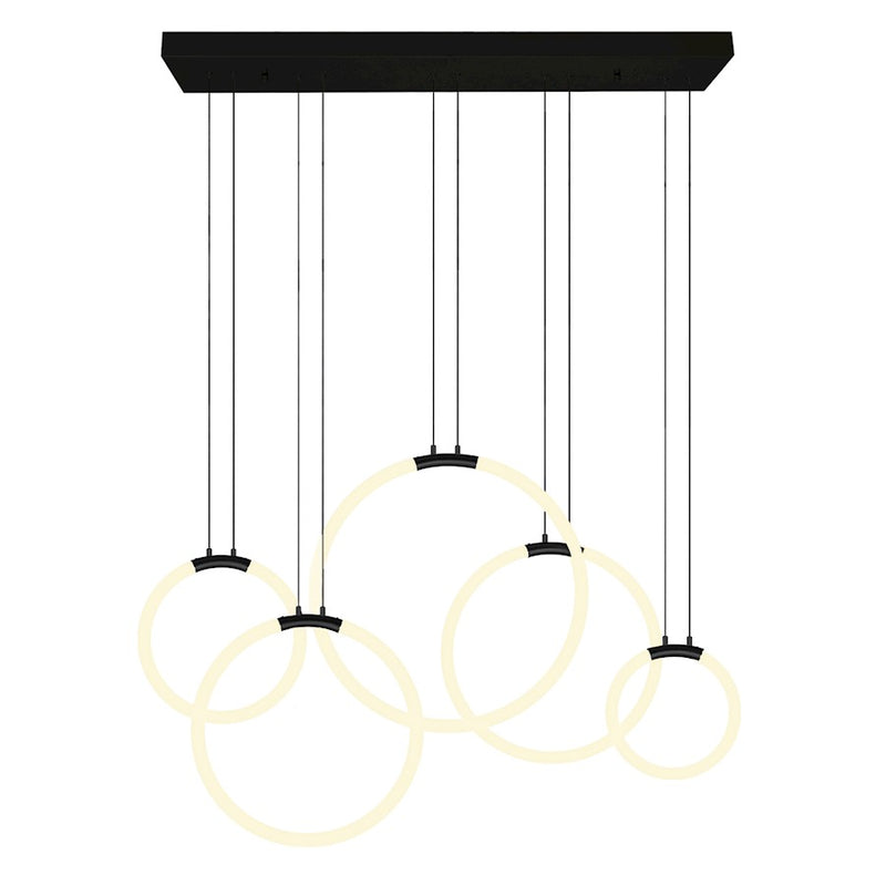 CWI Lighting Hoops 44" Chandelier, Black