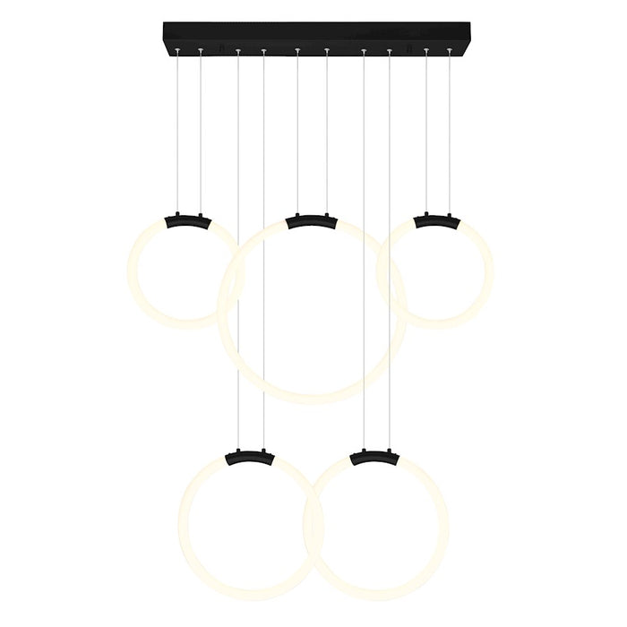 CWI Lighting Hoops 44" Chandelier, Black