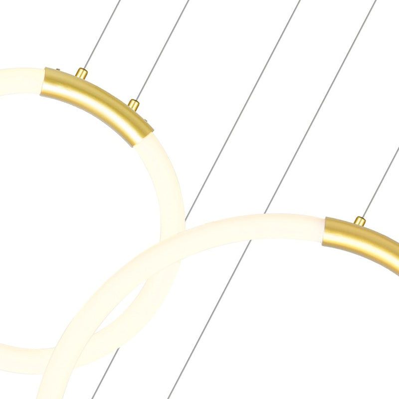 CWI Lighting Hoops 44" Chandelier, Satin Gold