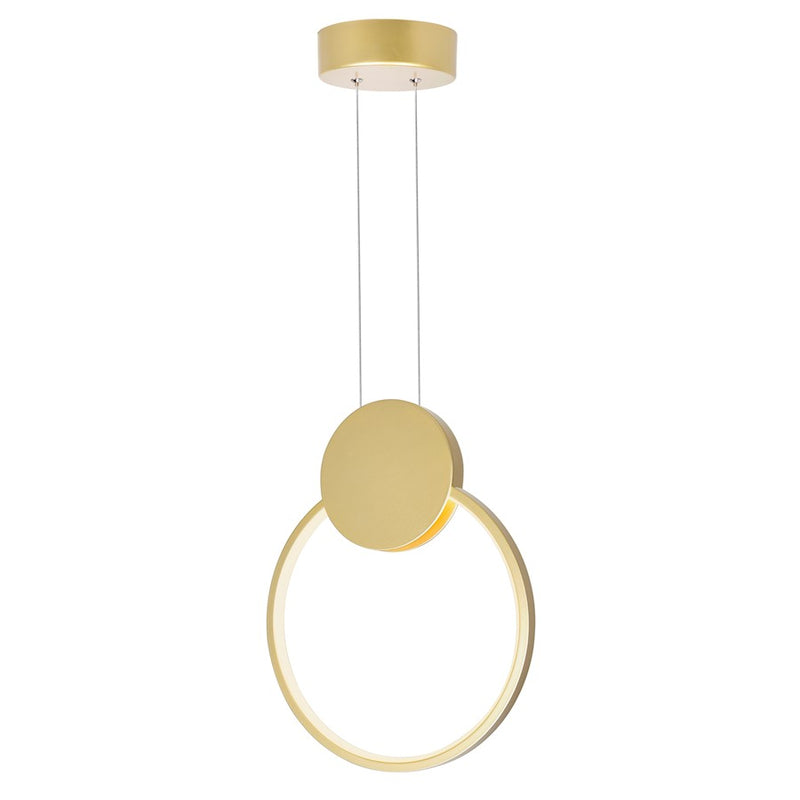 CWI Lighting Pulley 10" Mini Pendant, Satin Gold