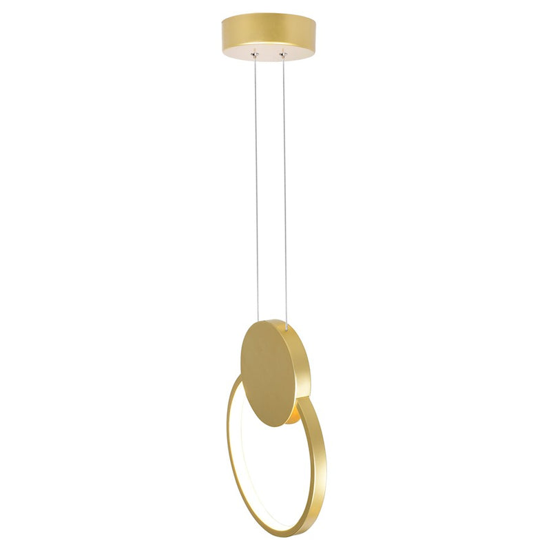 CWI Lighting Pulley 10" Mini Pendant, Satin Gold
