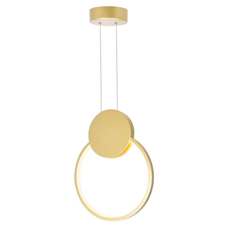 CWI Lighting Pulley 12" Mini Pendant, Satin Gold