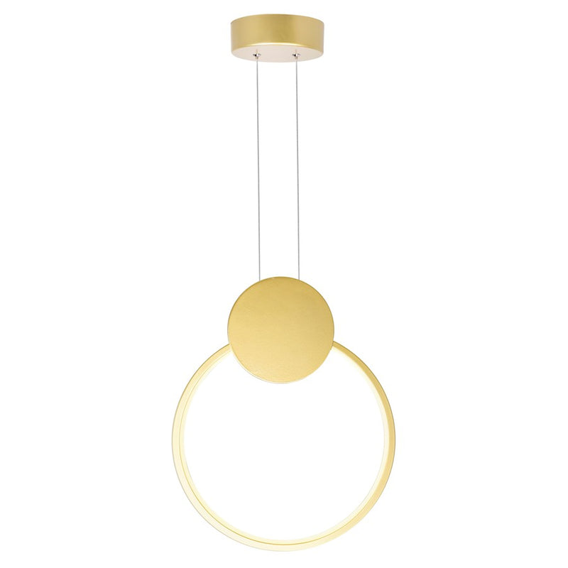 CWI Lighting Pulley 12" Mini Pendant, Satin Gold