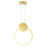 CWI Lighting Pulley 12" Mini Pendant, Satin Gold