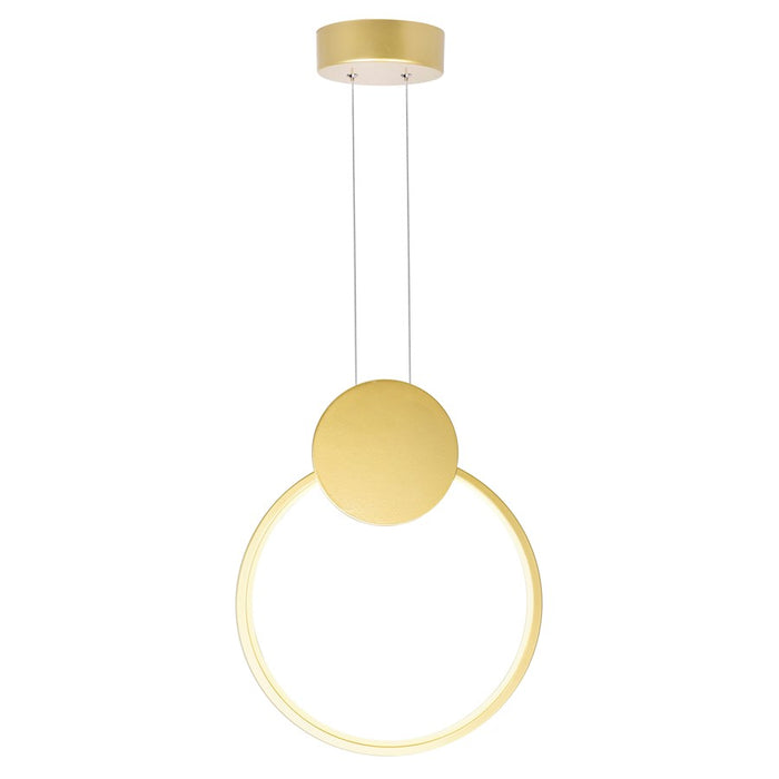 CWI Lighting Pulley 12" Mini Pendant, Satin Gold
