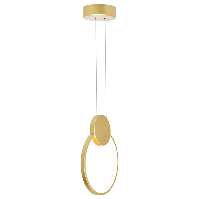 CWI Lighting Pulley 12" Mini Pendant, Satin Gold