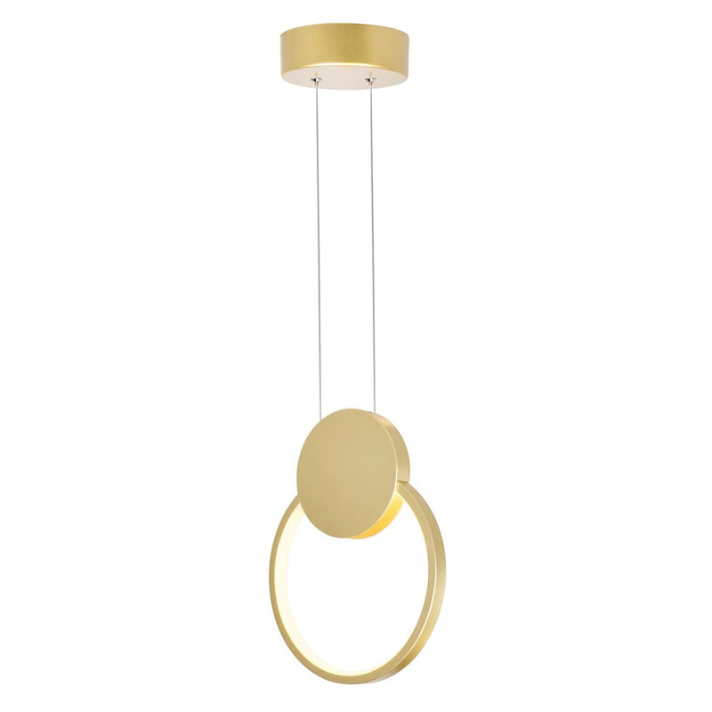 CWI Lighting Pulley 8" Mini Pendant, Satin Gold