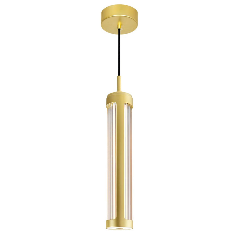 CWI Lighting Neva Mini Pendant, Satin Gold/Clear