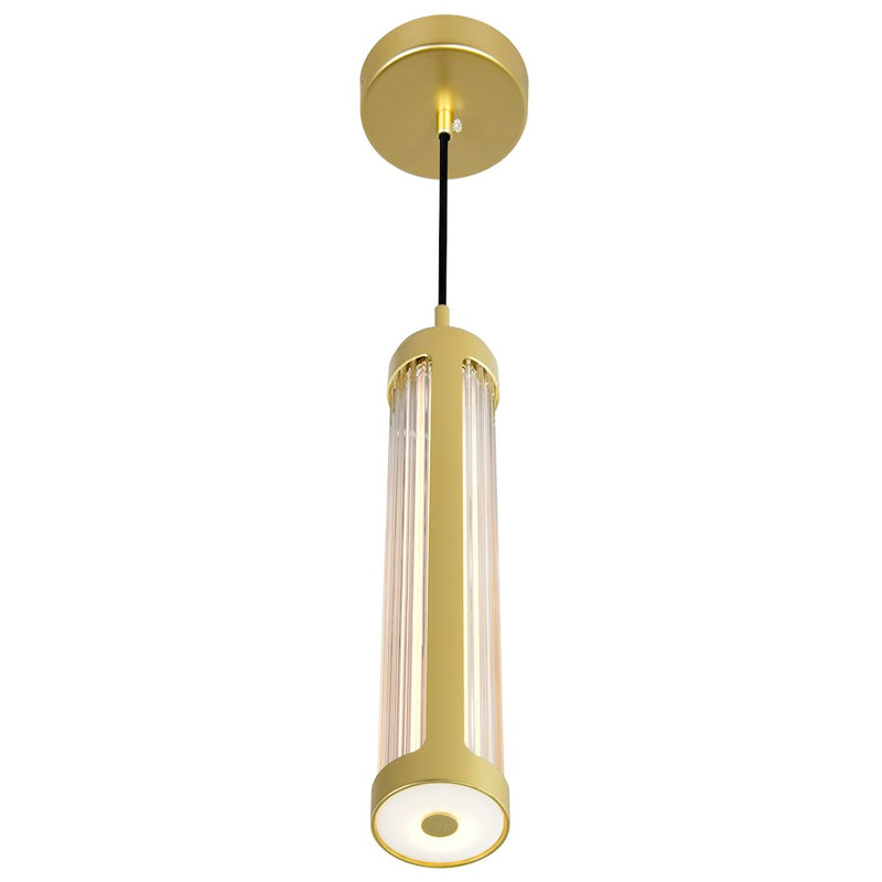 CWI Lighting Neva Mini Pendant, Satin Gold/Clear
