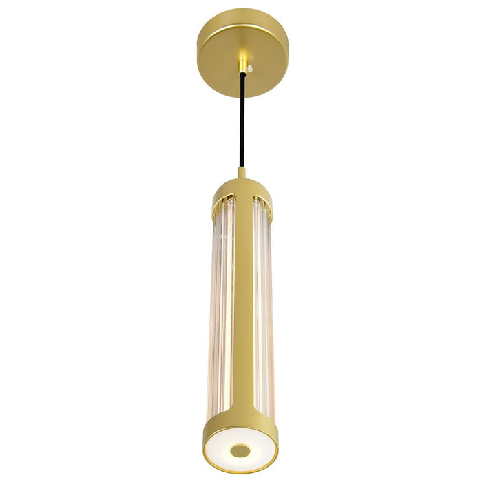 CWI Lighting Neva Mini Pendant, Satin Gold/Clear