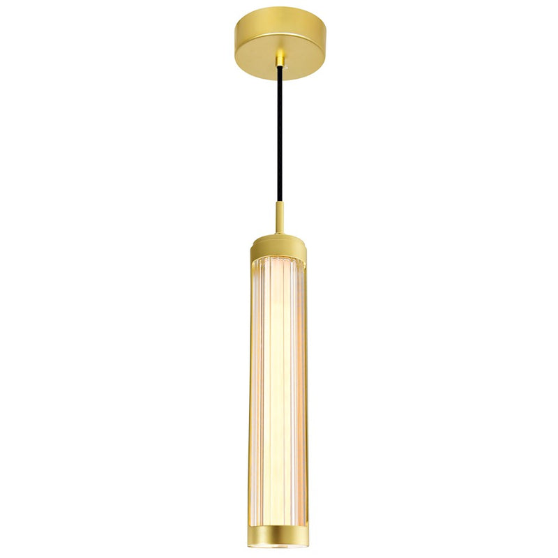 CWI Lighting Neva Mini Pendant, Satin Gold/Clear