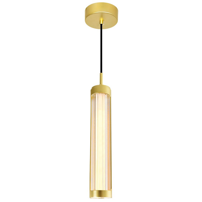 CWI Lighting Neva Mini Pendant, Satin Gold/Clear