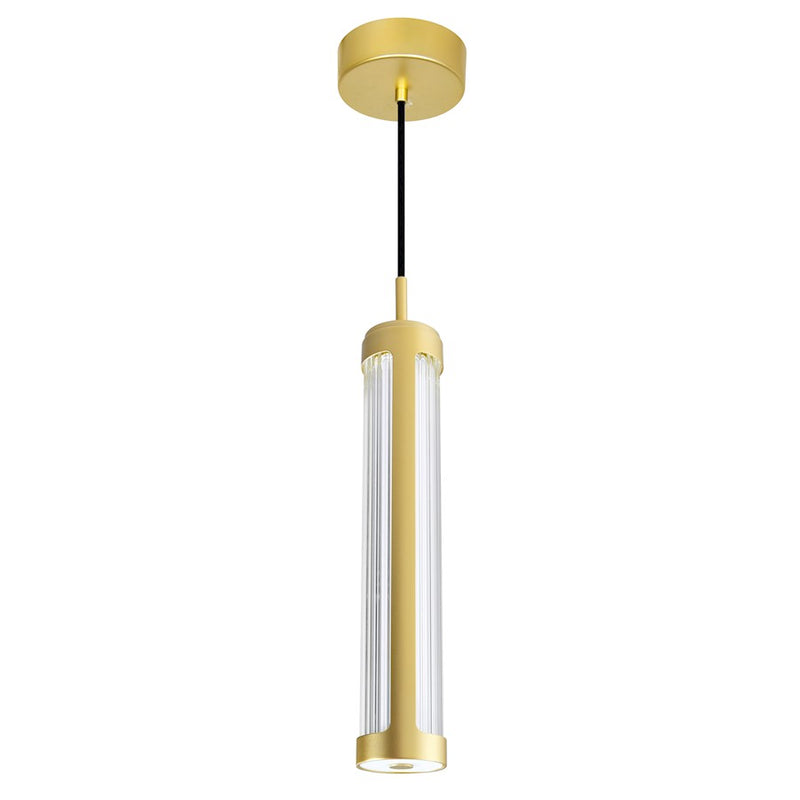 CWI Lighting Neva Mini Pendant, Satin Gold/Clear