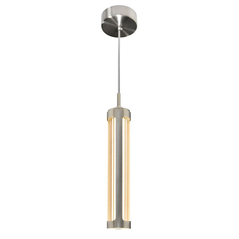 CWI Lighting Neva Mini Pendant, Satin Nickel/Clear