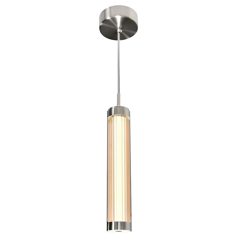 CWI Lighting Neva Mini Pendant, Satin Nickel/Clear