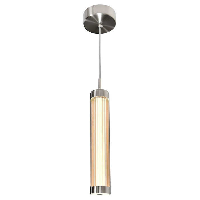 CWI Lighting Neva Mini Pendant, Satin Nickel/Clear
