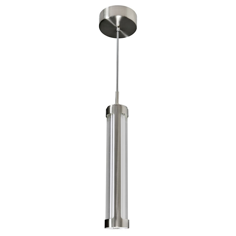 CWI Lighting Neva Mini Pendant, Satin Nickel/Clear