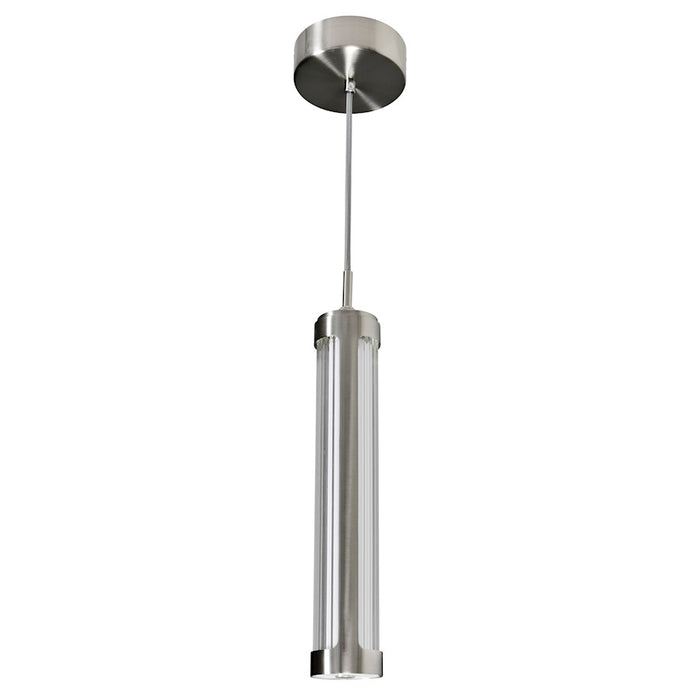 CWI Lighting Neva Mini Pendant, Satin Nickel/Clear