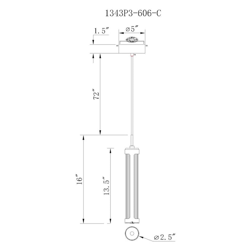 CWI Lighting Neva Mini Pendant, Satin Nickel/Clear