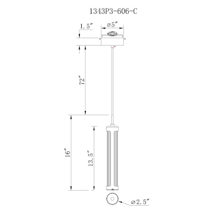 CWI Lighting Neva Mini Pendant, Satin Nickel/Clear