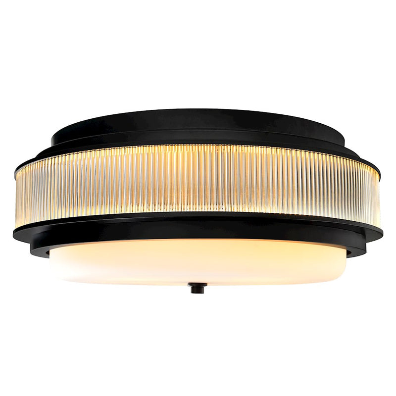 CWI Lighting Valdivia 4 Light Flush Mount, Black/Frosted