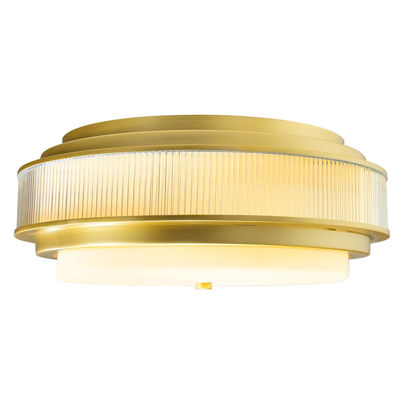 CWI Lighting Valdivia 4 Light Flush Mount, Satin Gold/Frosted