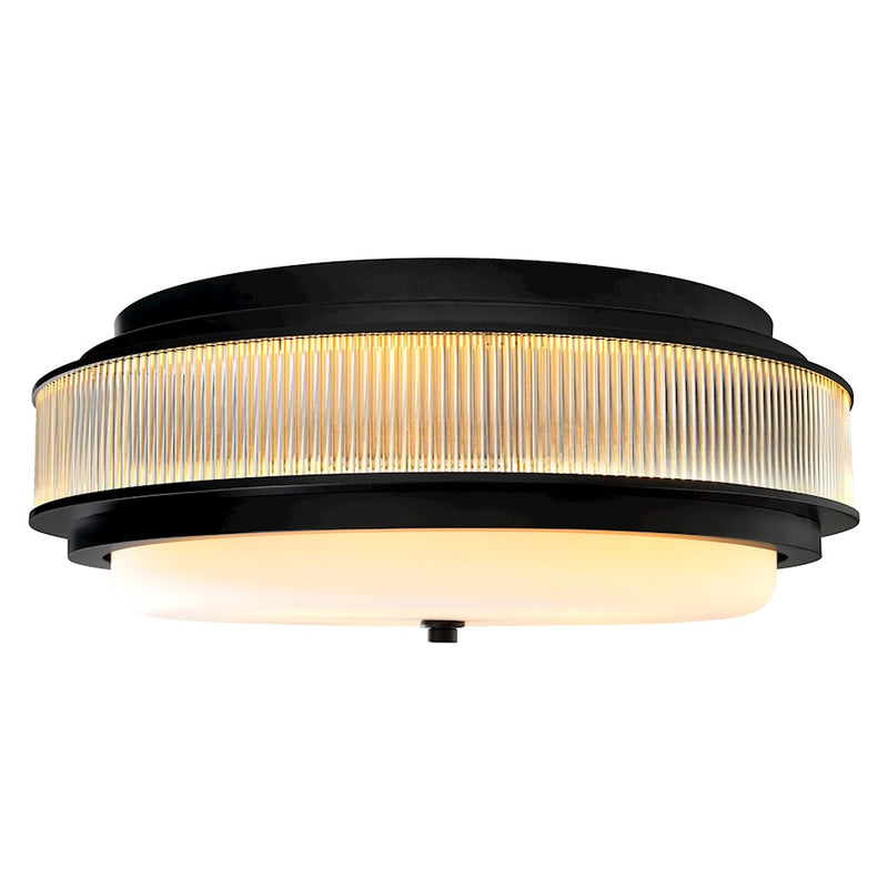 CWI Lighting Valdivia 5 Light Flush Mount, Black/Frosted