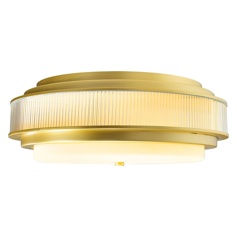 CWI Lighting Valdivia 5 Light Flush Mount, Satin Gold/Frosted