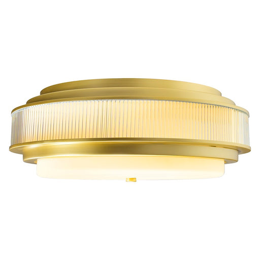 CWI Lighting Valdivia 5 Light Flush Mount, Satin Gold/Frosted - 1567C22-5-602