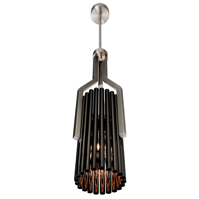 CWI Fermont 6 Light Mini Pendant, Satin Nickel/Pearl Black